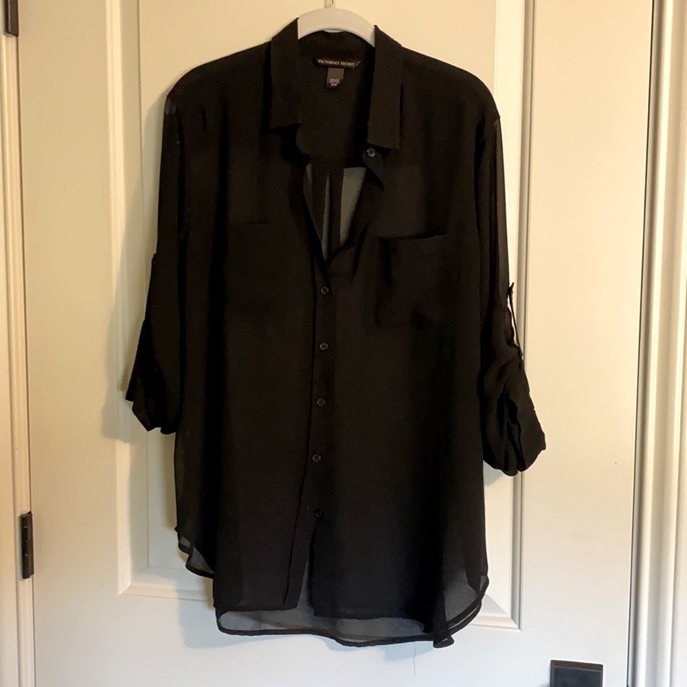 Victoria Secret Sheer boyfriend shirt